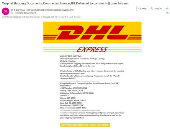 DHL E-Mail Scam